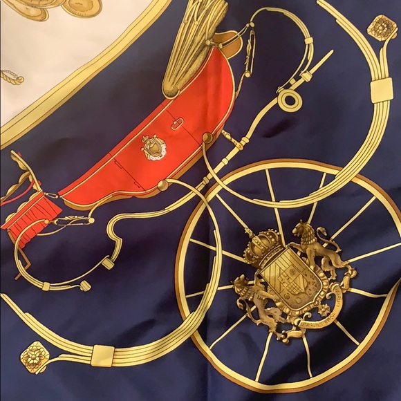 💯 Authentic Hermes Ledoux Springs Carriage Scarf - Picture 7 of 12